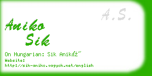 aniko sik business card